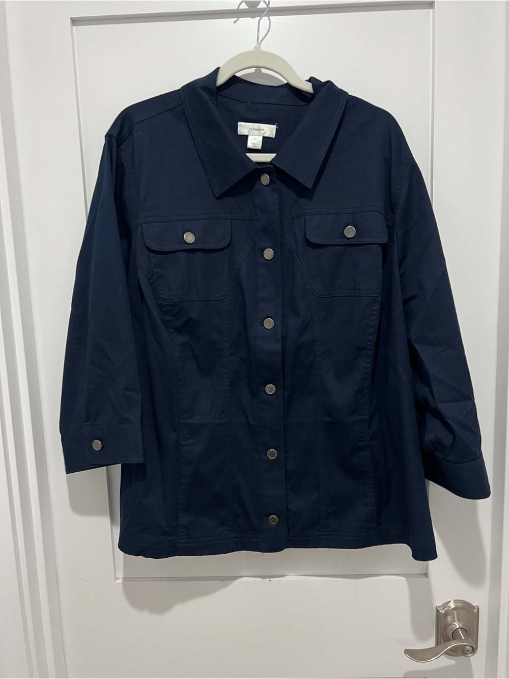 CJ Banks Navy Utility Jacket with Button Front like NEW 3X Plus